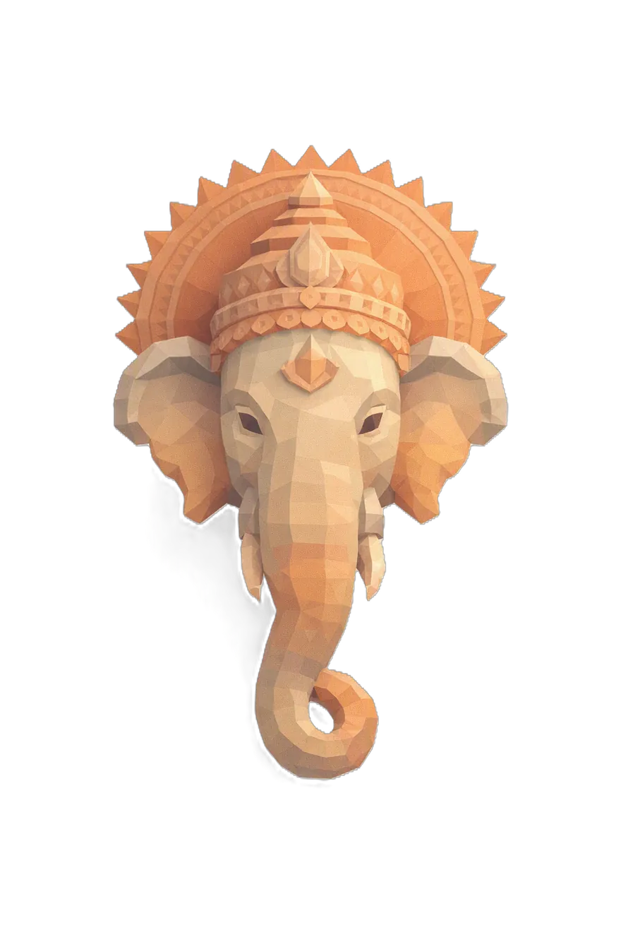 Low-poly 3D-printed Ganesha