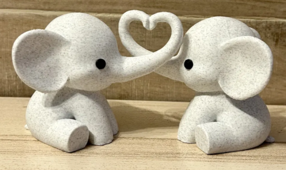 Heart Elephant Statue | 3D Decorative Sculpture